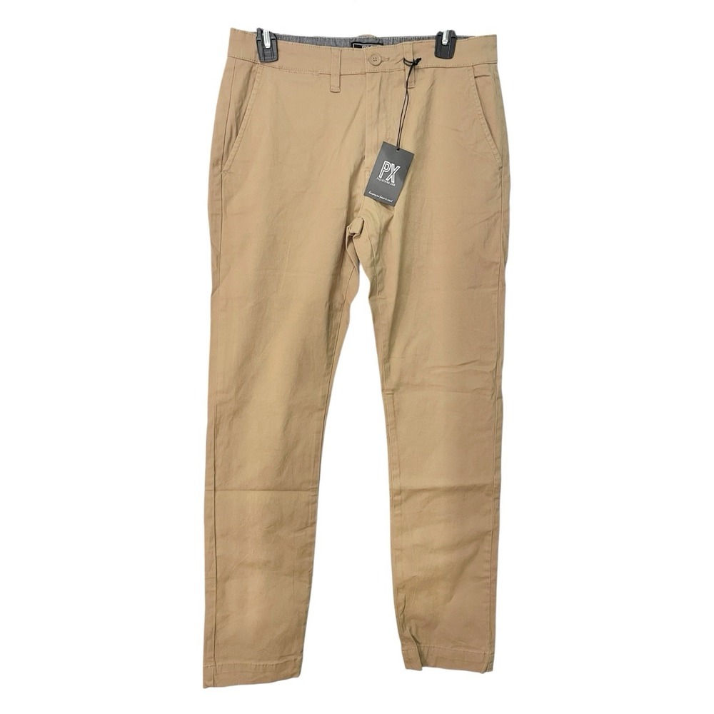 NEW PX Clothing 30x34 Tan Chino Pants Straight Fit Khakis Preppy Business Casual